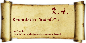 Kronstein András névjegykártya